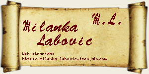 Milanka Labović vizit kartica